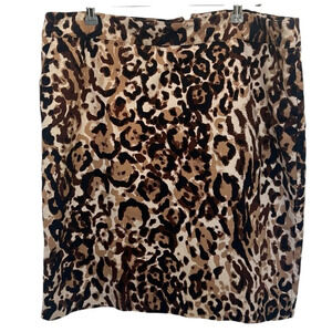 Merona Retro Animal Print Skirt Leopard Print Size‎ 18